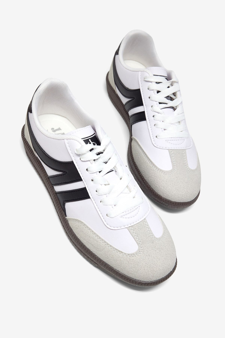 Rahat Kalıp Nefes Alabilen Sneaker Kadın Beyaz Siyah Sneaker TBHTC020