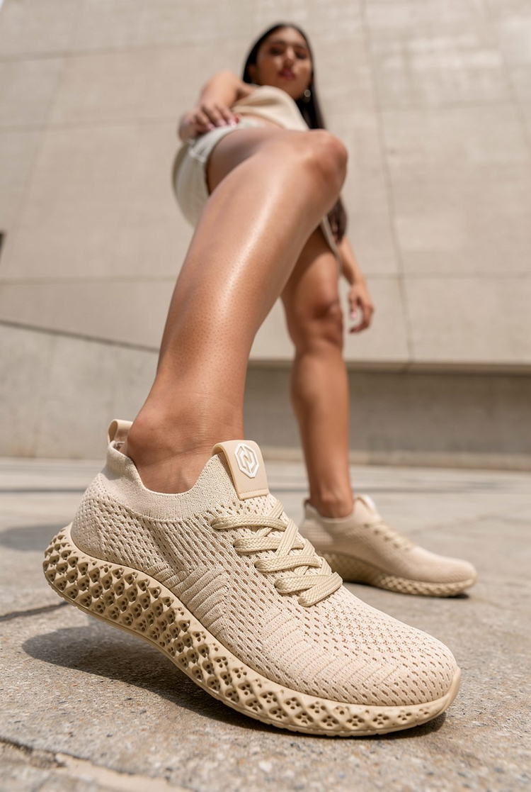 Rahat Kalıp Nefes Alabilen Sneaker Unisex Bej Sneaker TBCKS