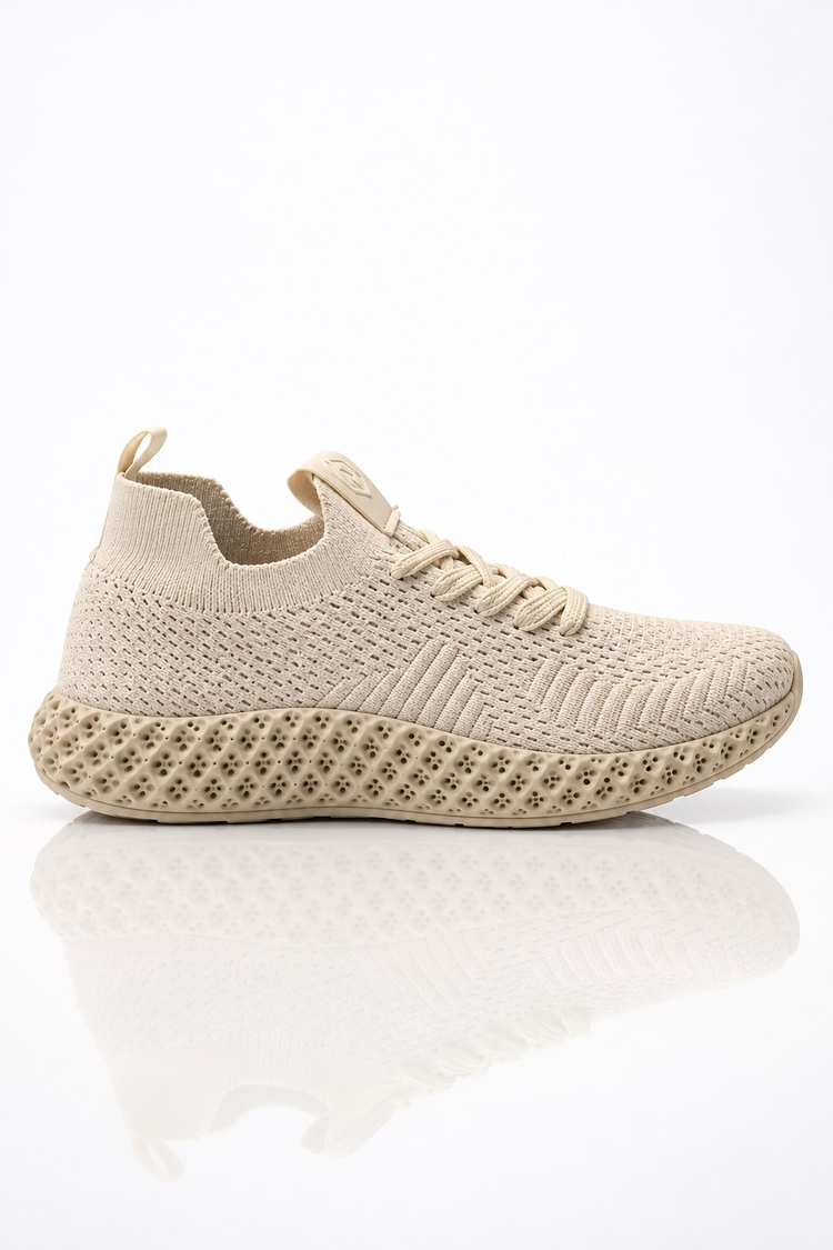 Rahat Kalıp Nefes Alabilen Sneaker Unisex Bej Sneaker TBCKS