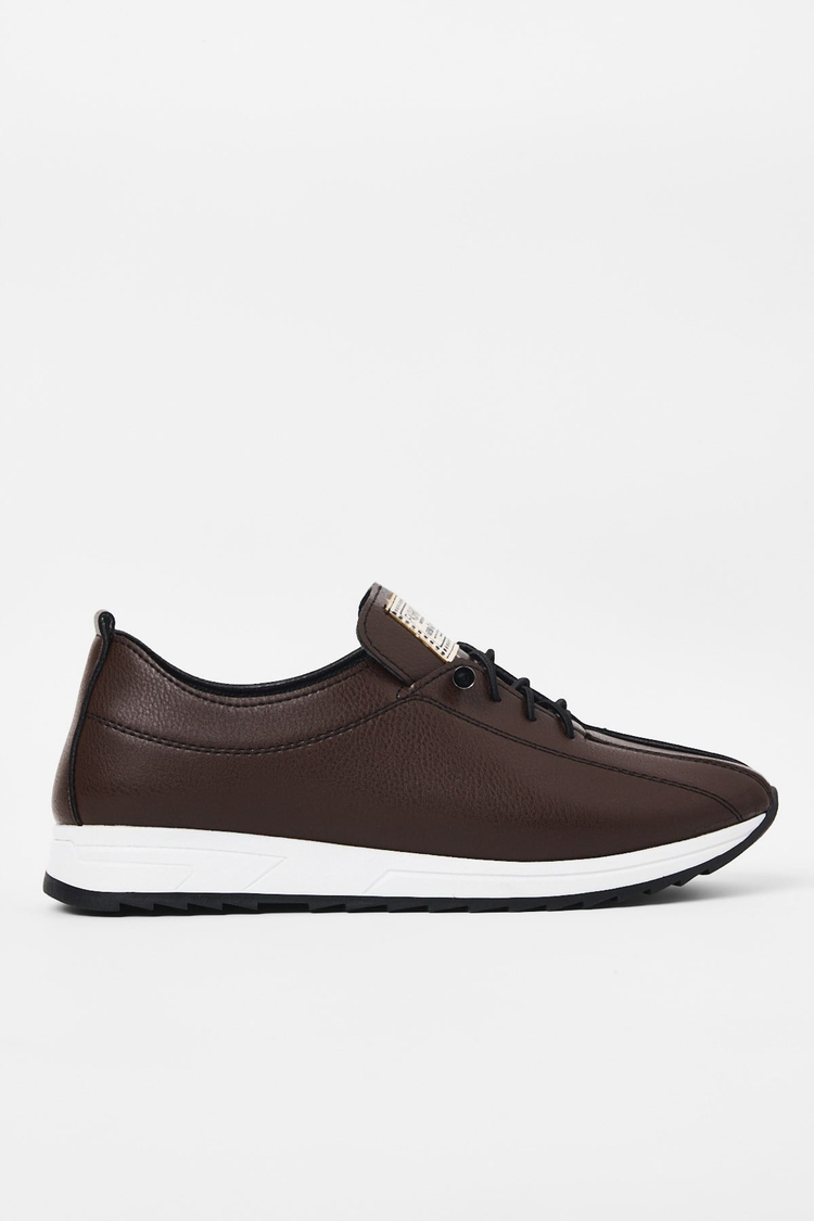 Rahat Kalıp Ortopedik Bağcıklı Loafer Kadın Kahve Loafer TBHSNCMC1945