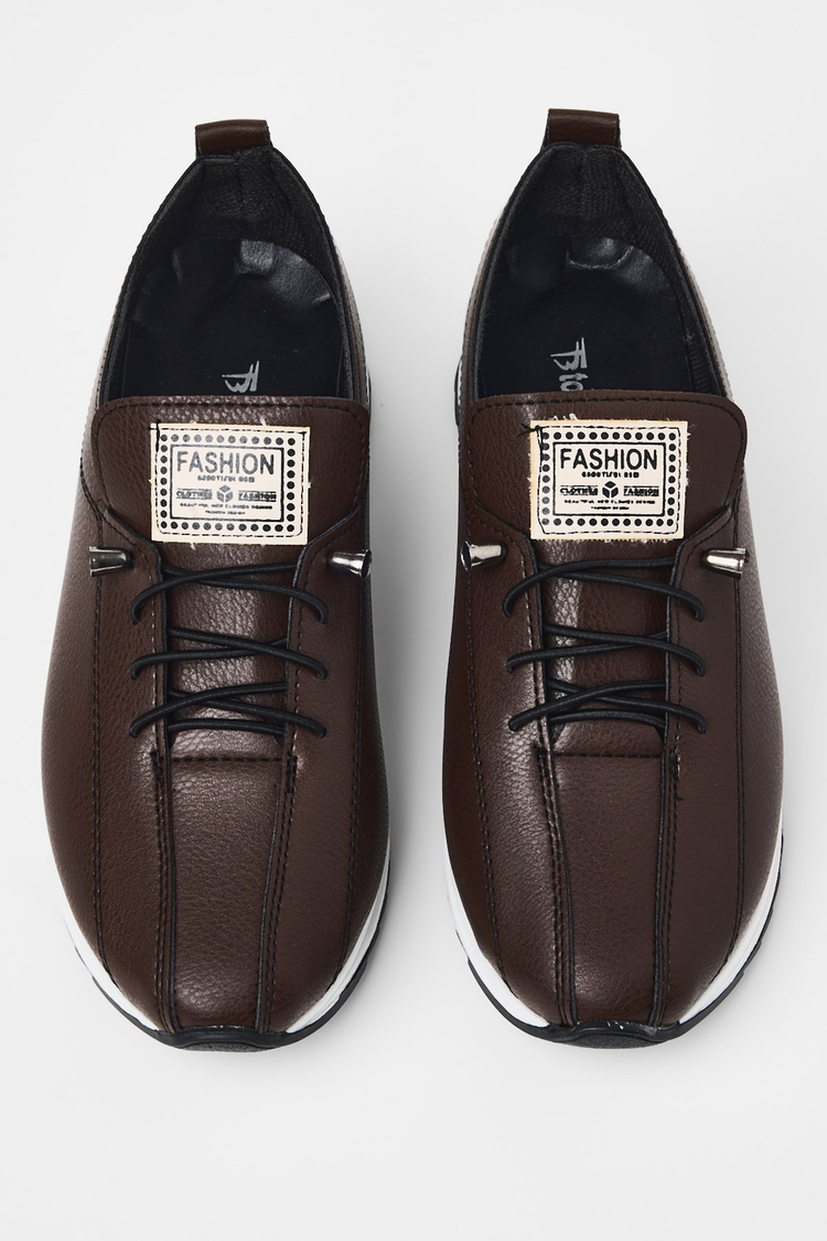 Rahat Kalıp Ortopedik Bağcıklı Loafer Kadın Kahve Loafer TBHSNCMC1945