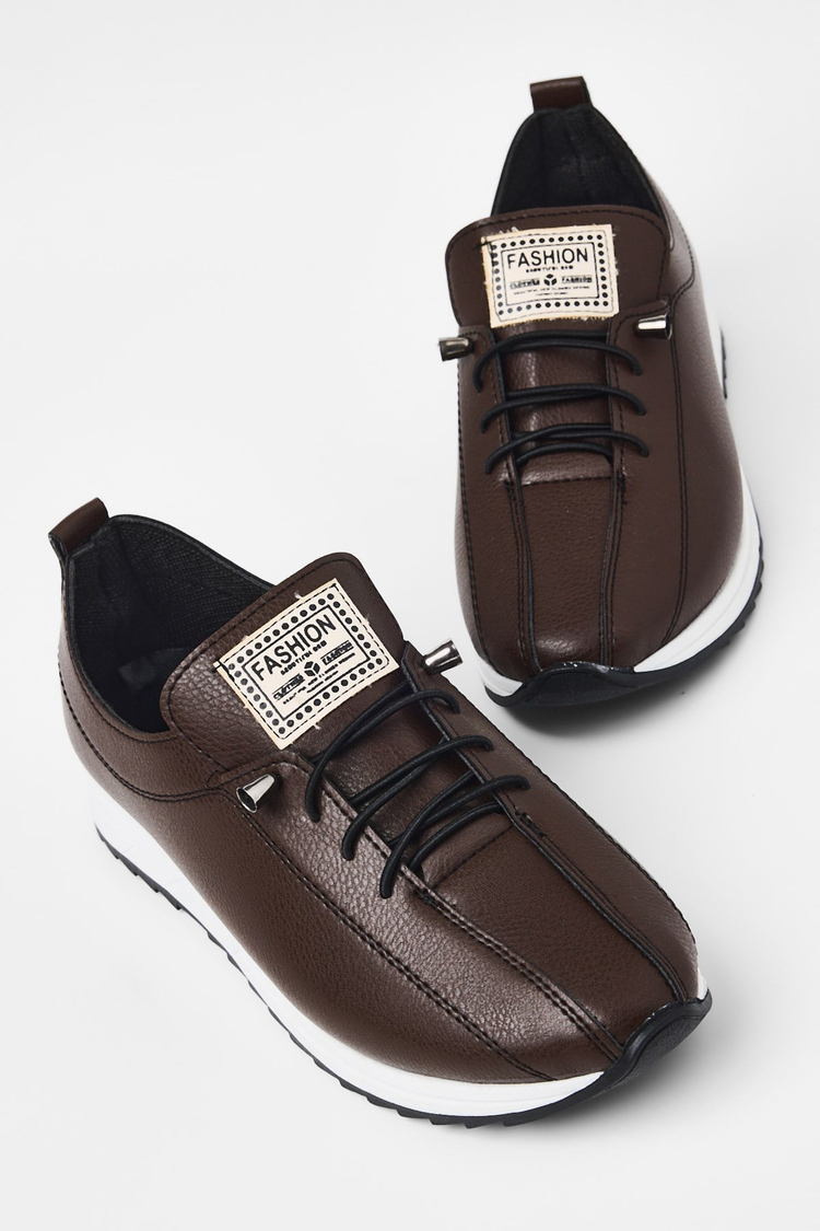 Rahat Kalıp Ortopedik Bağcıklı Loafer Kadın Kahve Loafer TBHSNCMC1945