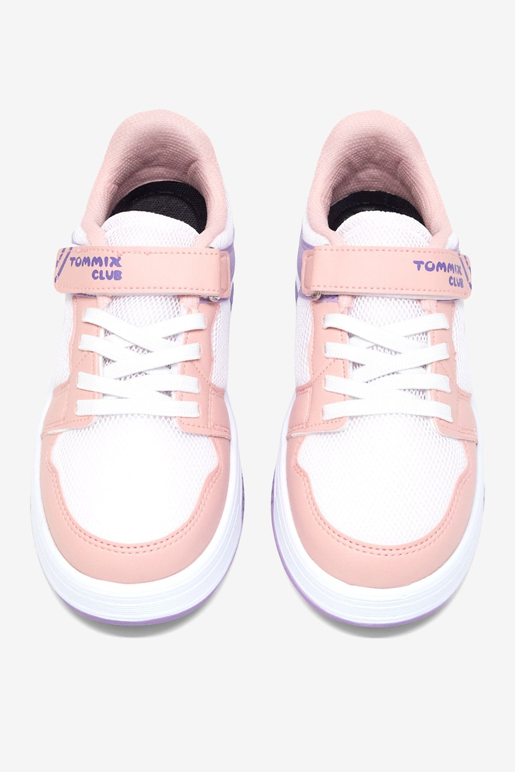 Rahat Kalıp Ortopedik Cırtlı Sneaker Çocuk Unisex Pudra Lila Beyaz Sneaker TBDLT509