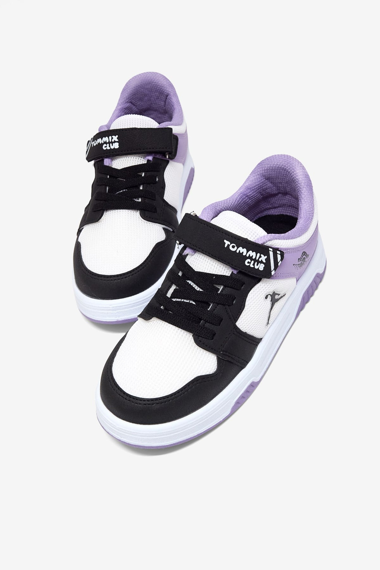 Rahat Kalıp Ortopedik Cırtlı Sneaker Çocuk Unisex Siyah Lila Sneaker TBDLT509