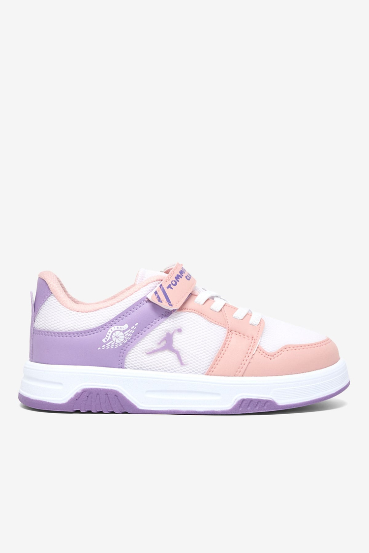 Rahat Kalıp Ortopedik Cırtlı Sneaker Çocuk Unisex Pudra Lila Beyaz Sneaker TBDLT509