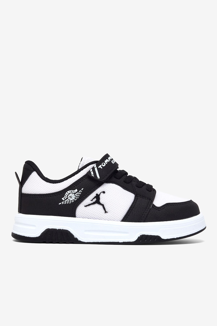 Rahat Kalıp Ortopedik Cırtlı Sneaker Çocuk Unisex Siyah Beyaz Sneaker TBDLT509