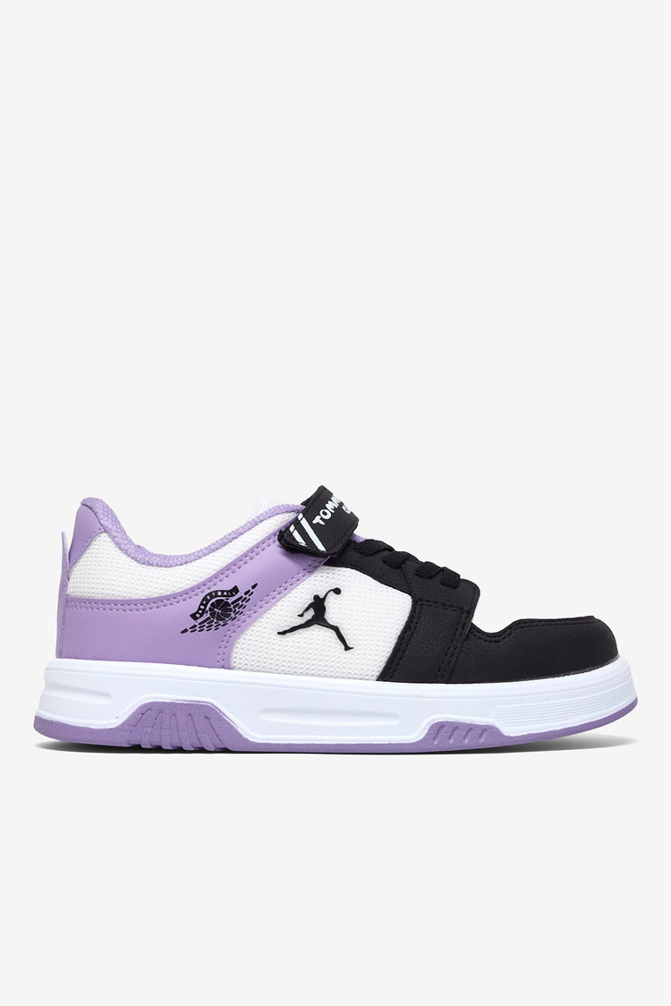 Rahat Kalıp Ortopedik Cırtlı Sneaker Çocuk Unisex Siyah Lila Sneaker TBDLT509