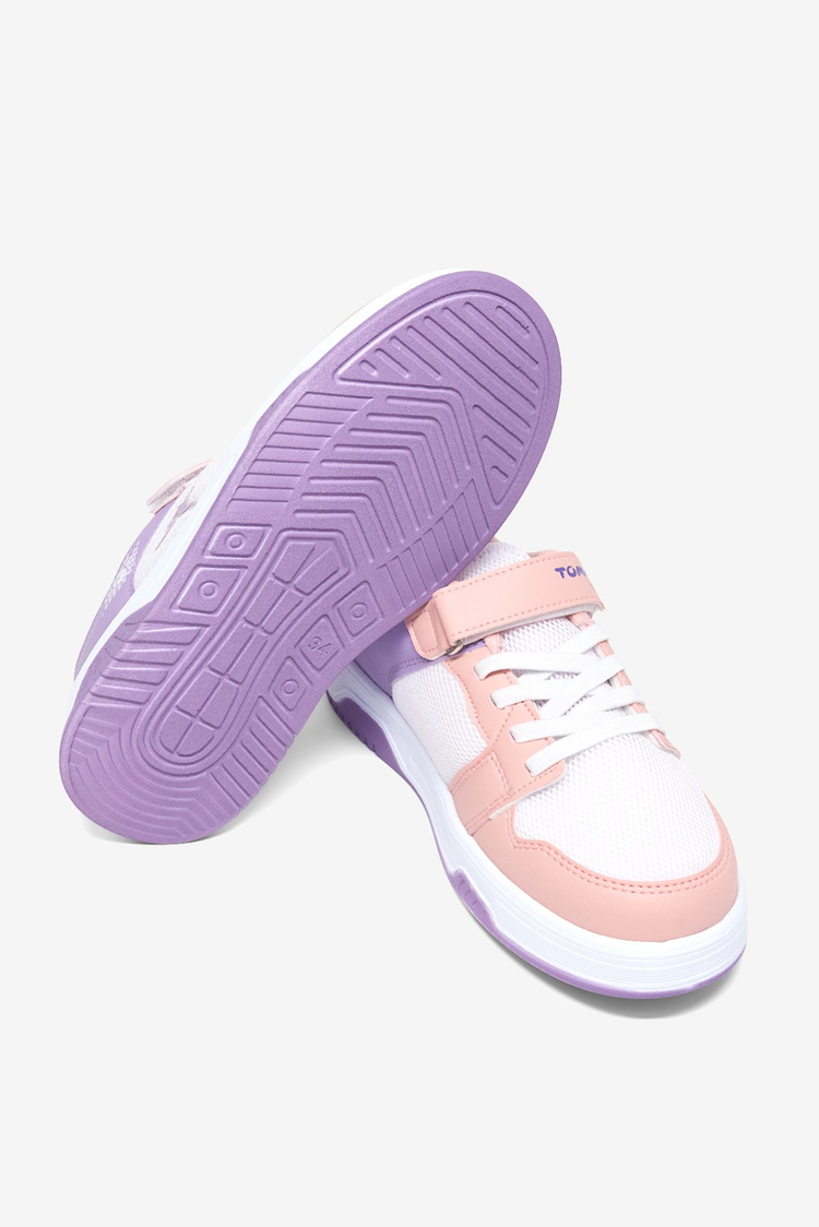 Rahat Kalıp Ortopedik Cırtlı Sneaker Çocuk Unisex Pudra Lila Beyaz Sneaker TBDLT509