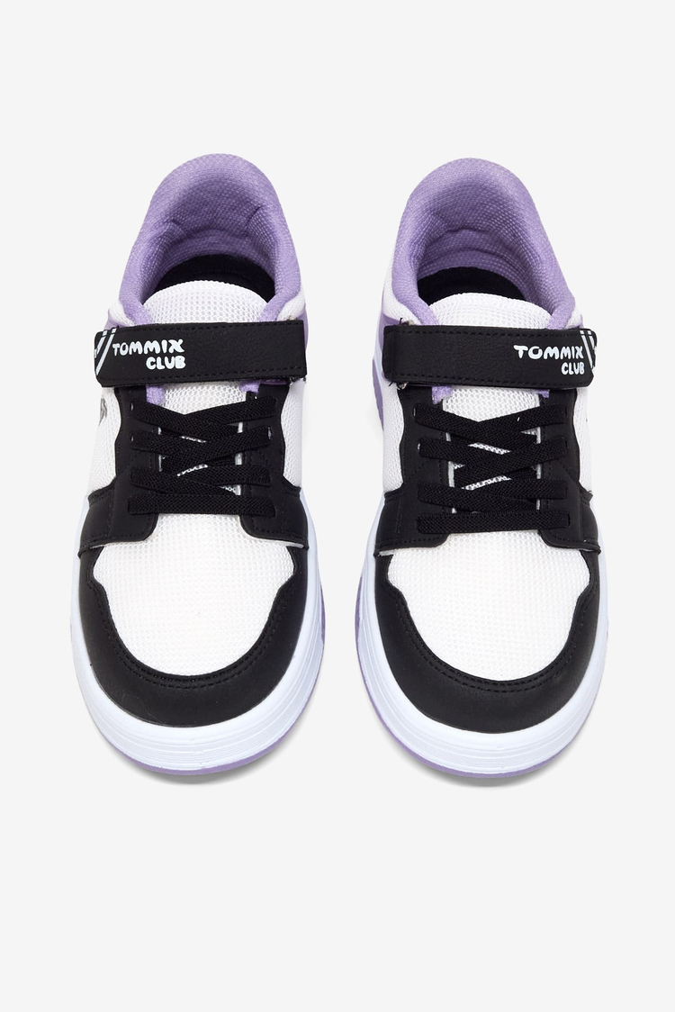 Rahat Kalıp Ortopedik Cırtlı Sneaker Çocuk Unisex Siyah Lila Sneaker TBDLT509