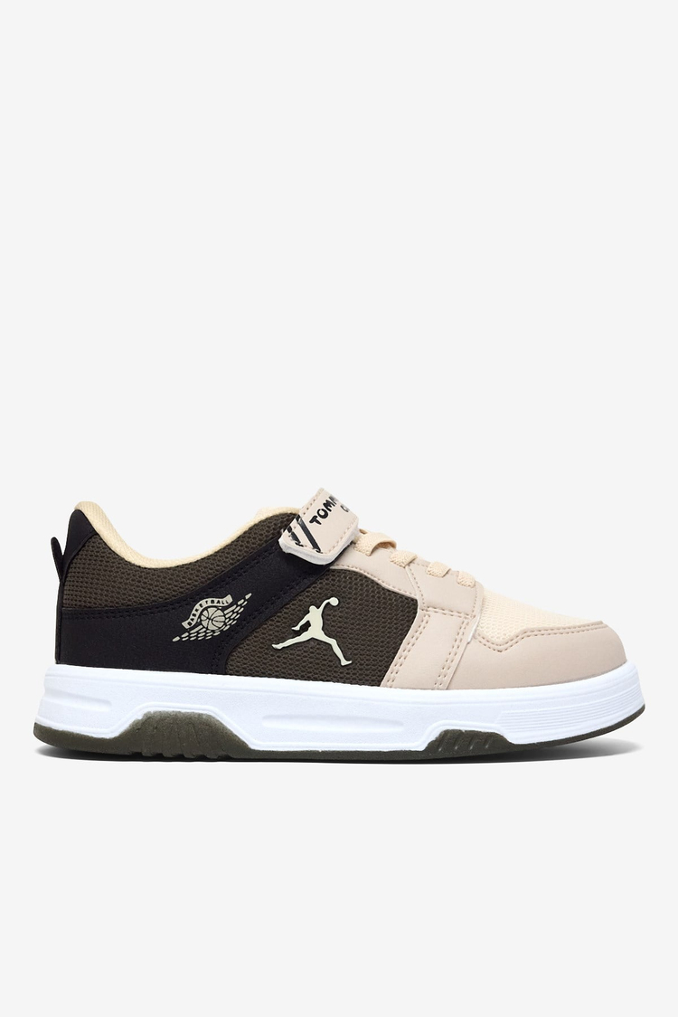 Rahat Kalıp Ortopedik Cırtlı Sneaker Çocuk Unisex Bej Haki Siyah Sneaker TBDLT509