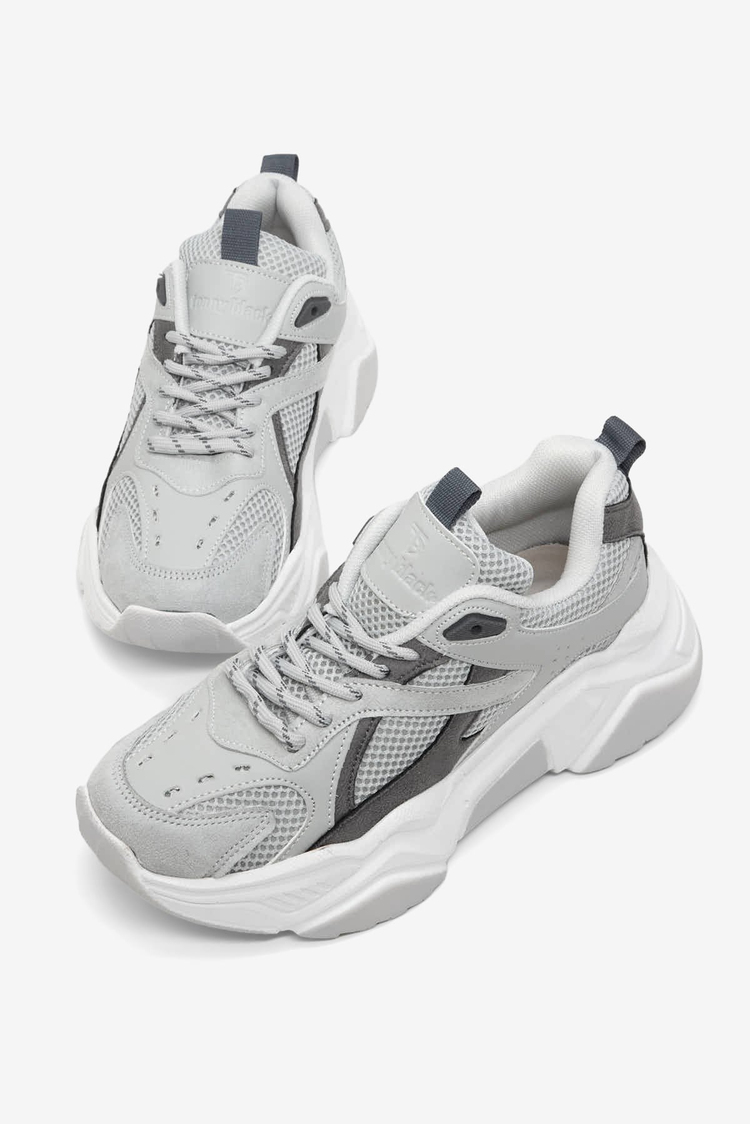 Rahat Kalıp Poli Taban Bağcıklı Sneaker Kadın Açık Gri Sneaker TBCRN1903