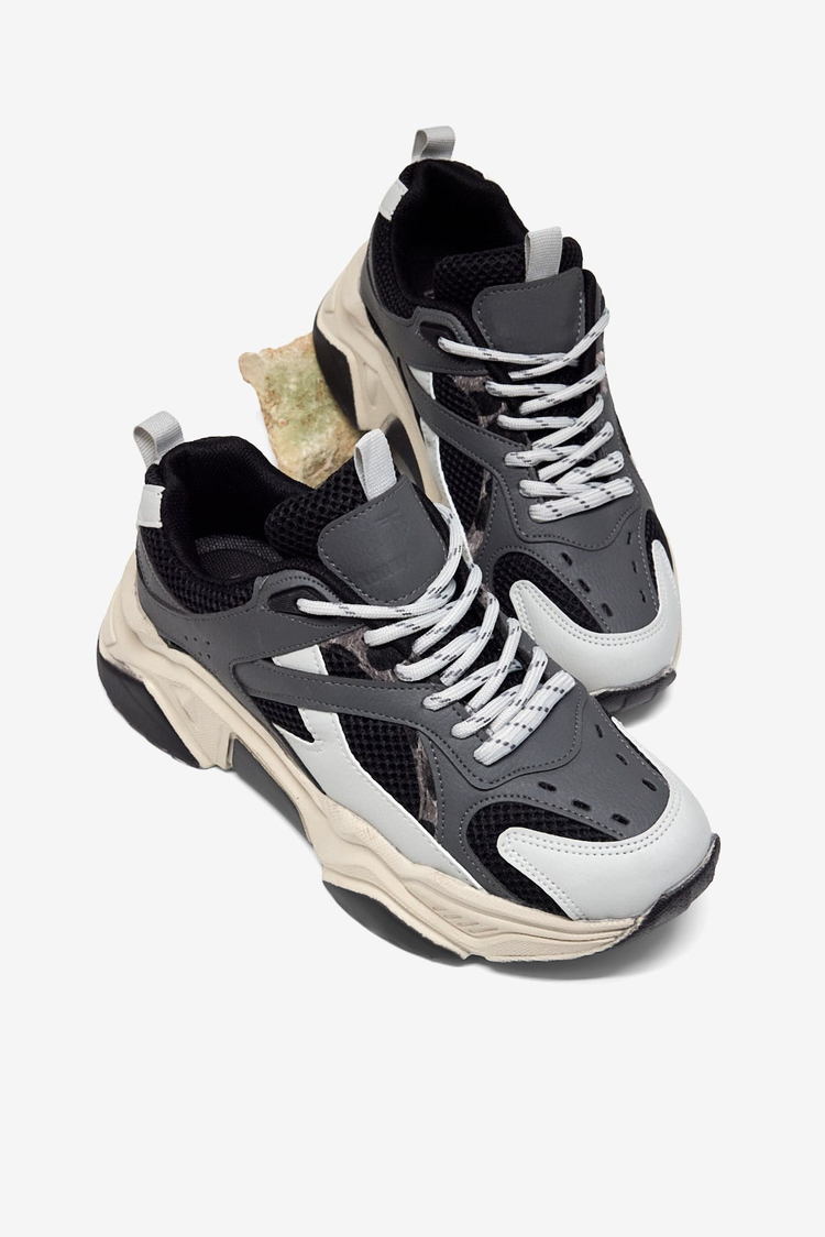 Rahat Kalıp Poli Taban Bağcıklı Sneaker Kadın Füme Gri Sneaker TBCRN1903