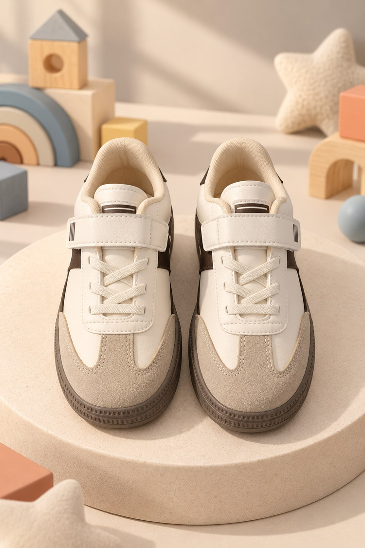 Rahat Kalıp Termo Taban Cırtlı Sneaker Unisex Bej Kahve Sneaker TBTCRT