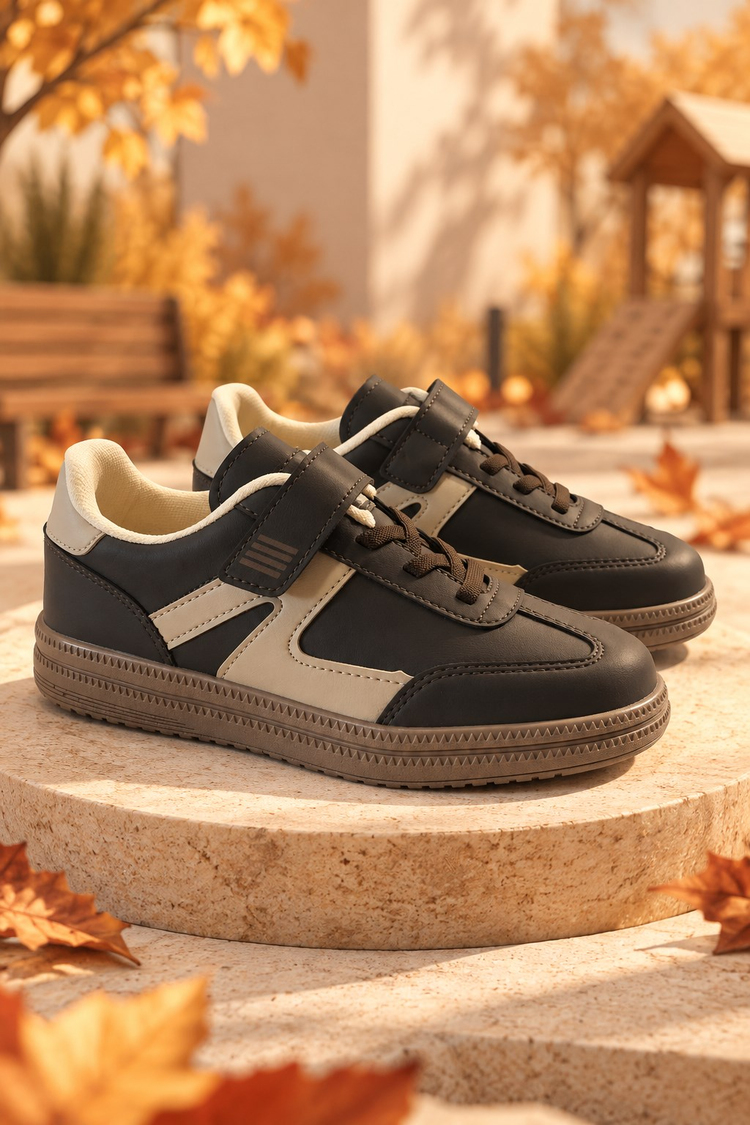 Rahat Kalıp Termo Taban Cırtlı Sneaker Unisex Kahve Sneaker TBTCRT
