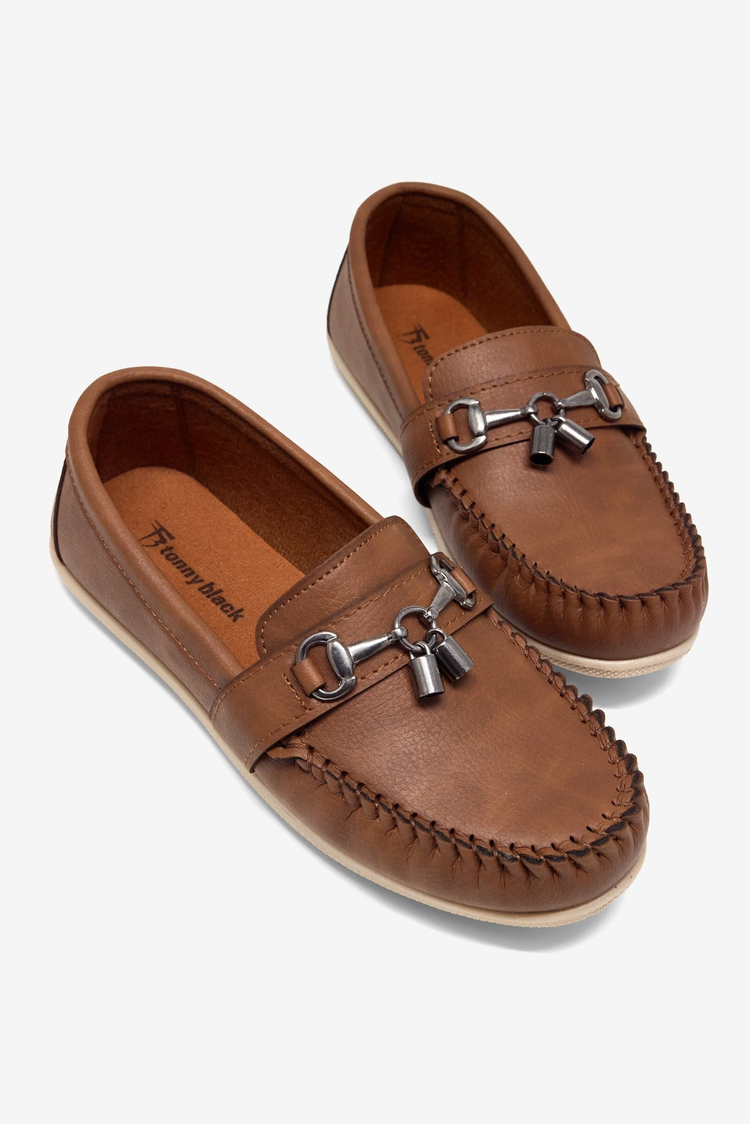 Rahat Kalıp Termo Taban Tokalı Loafer Erkek Çocuk Taba Loafer TBAYZ020