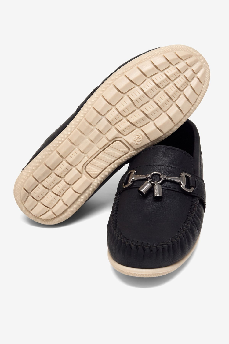 Rahat Kalıp Termo Taban Tokalı Loafer Erkek Çocuk Siyah Loafer TBAYZ020