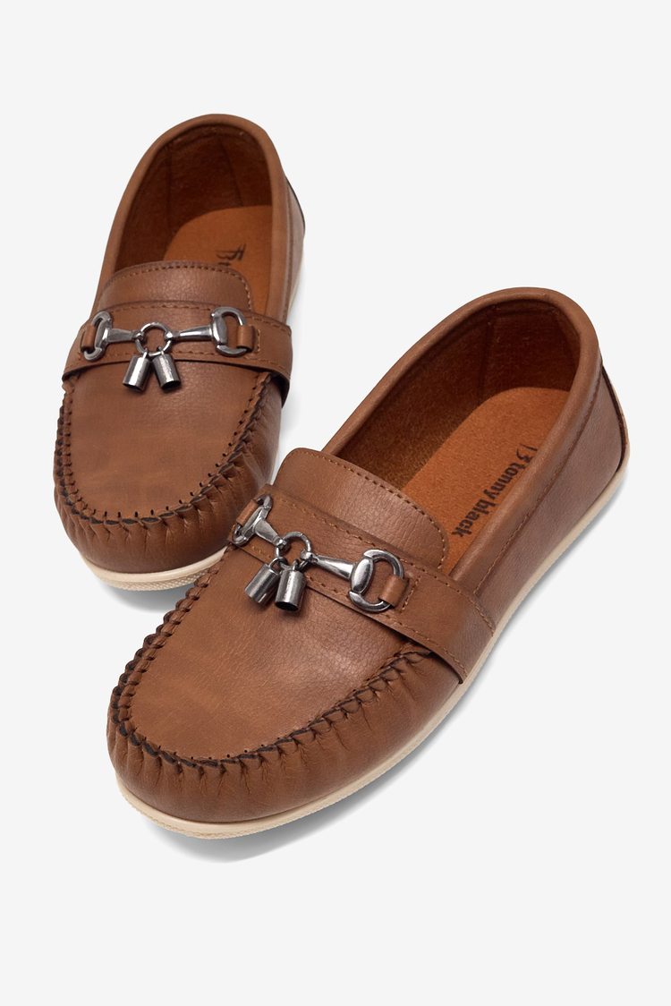 Rahat Kalıp Termo Taban Tokalı Loafer Erkek Çocuk Taba Loafer TBAYZ020