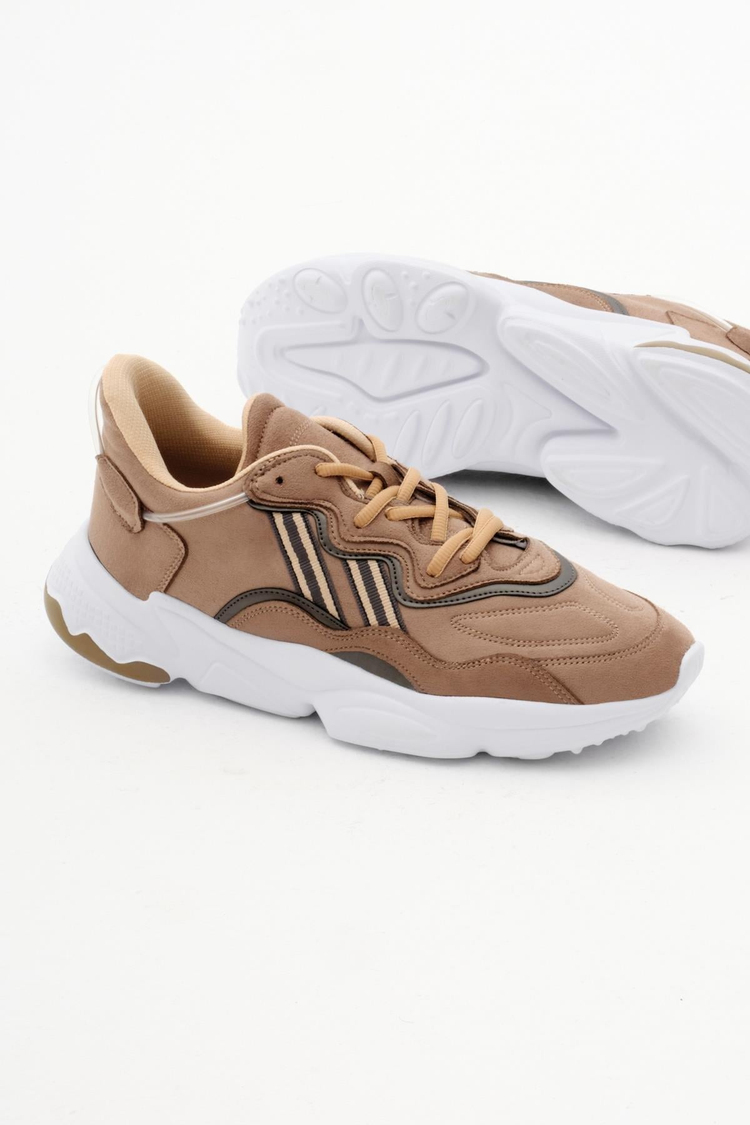 Rahat Kalıp Yüksek Taban Şeritli Bağcıklı Unisex Toprak Spor Ayakkabı TB248-0K