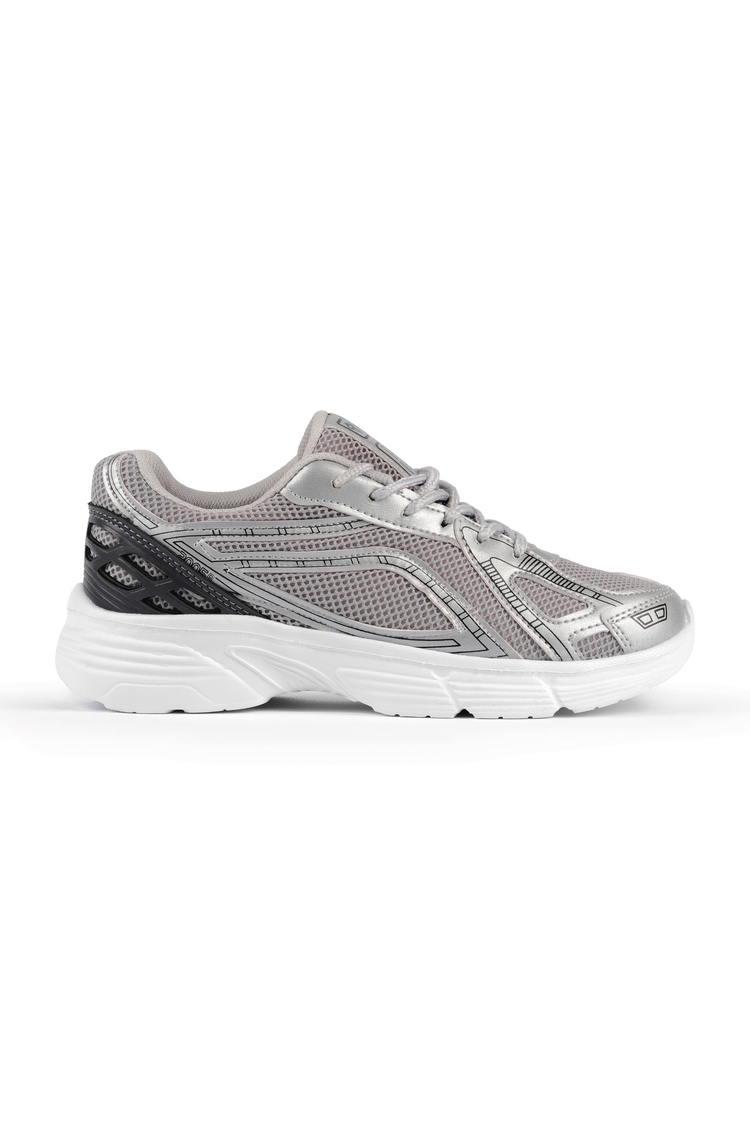 Termo Taban Konforlu Bağcıklı Sneaker Kadın Buz Siyah Sneaker TBTÖZF005