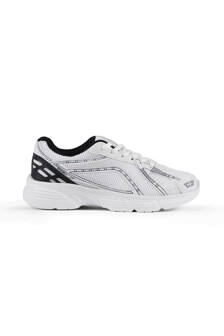 Termo Taban Konforlu Bağcıklı Sneaker Kadın Beyaz Gümüş Sneaker TBTÖZF005