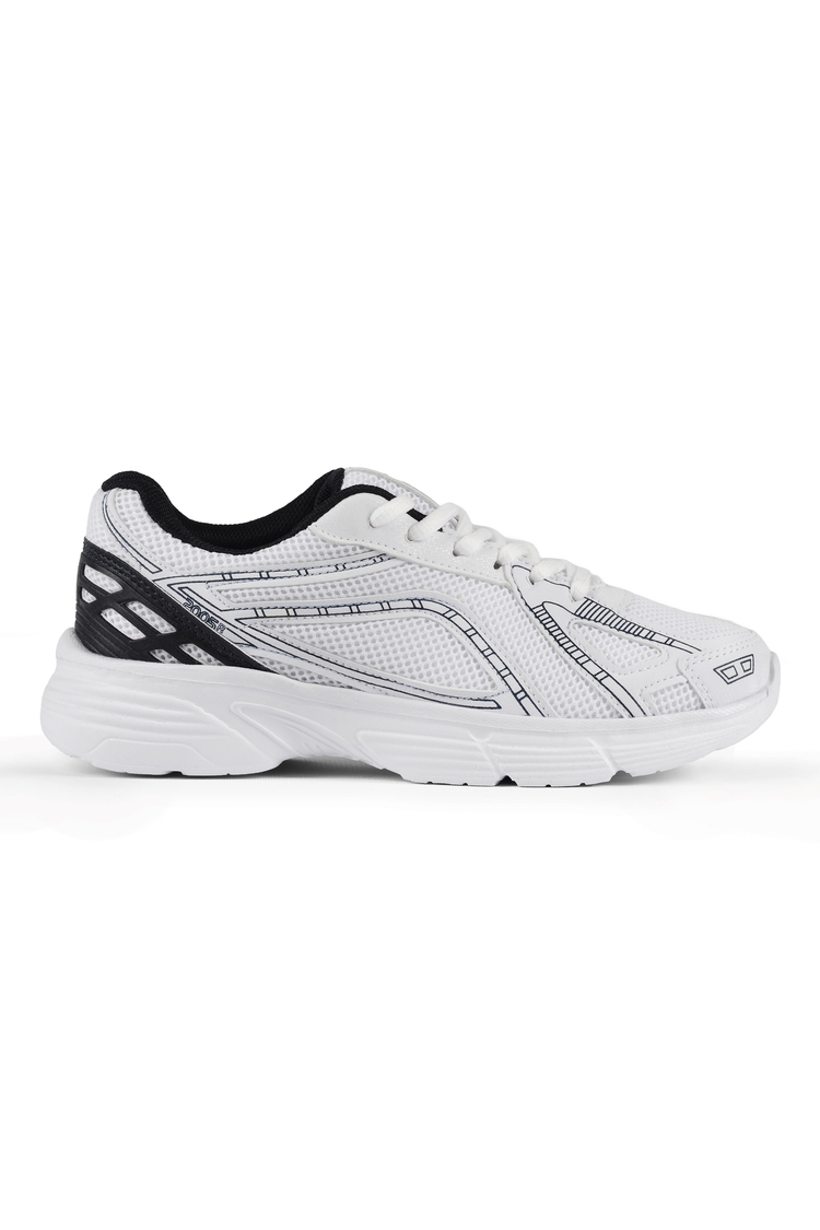 Termo Taban Konforlu Bağcıklı Sneaker Kadın Beyaz Lacivert Sneaker TBTÖZF005