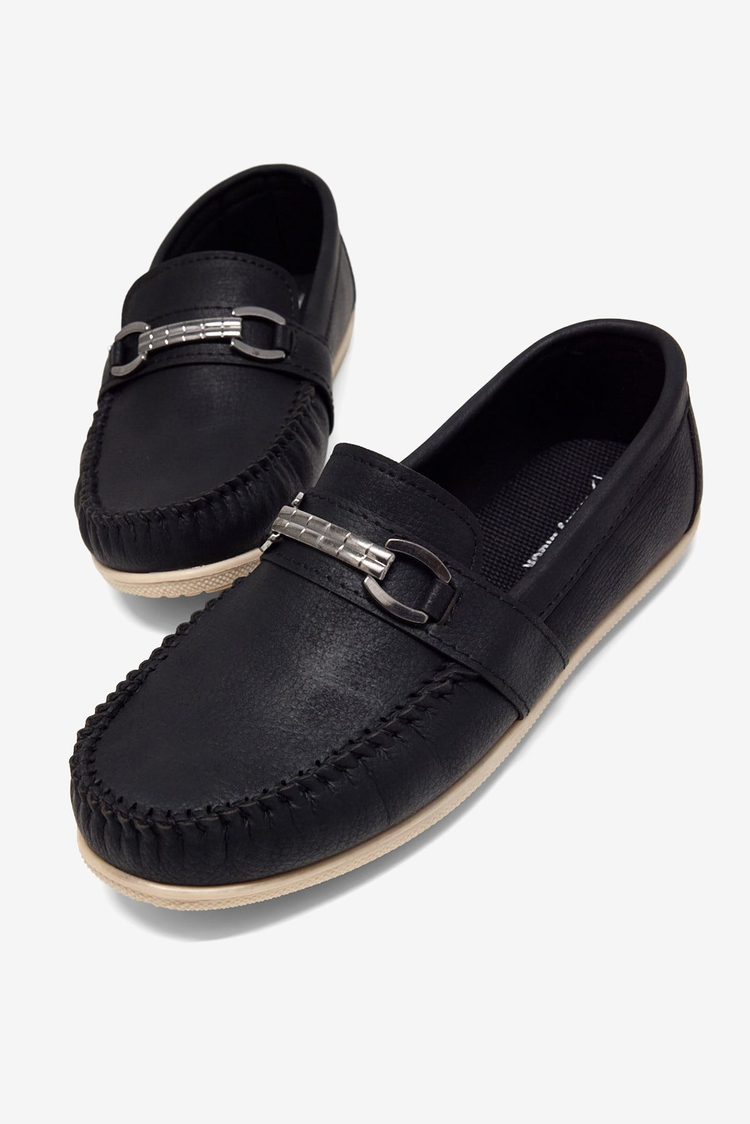 Termo Taban Metal Tokalı Loafer Erkek Çocuk Siyah Loafer TBAYZ025