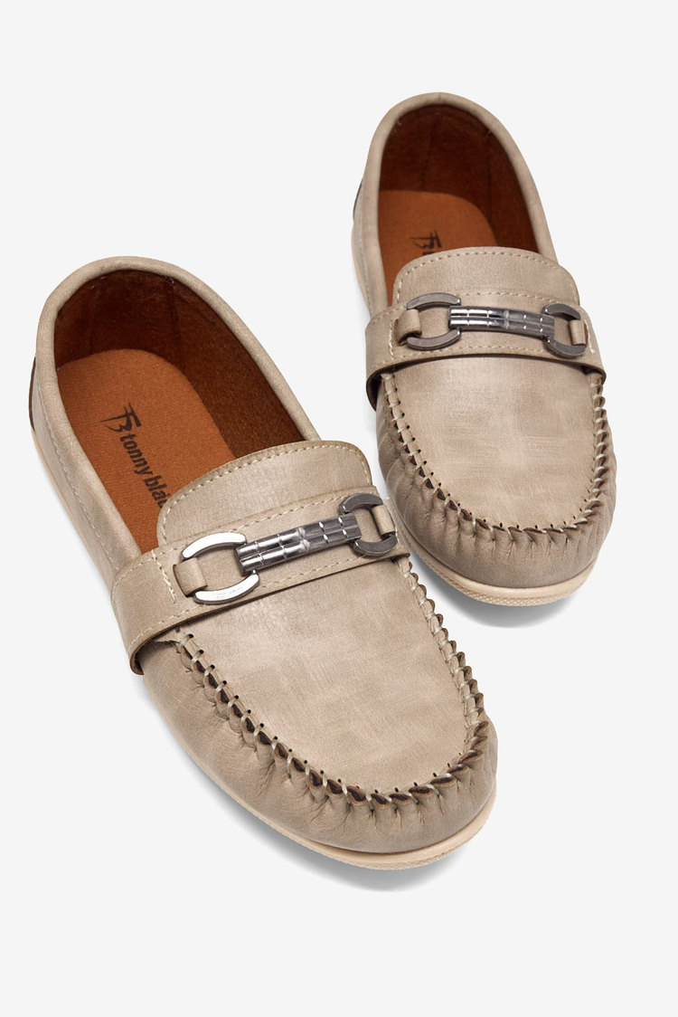 Termo Taban Metal Tokalı Loafer Erkek Çocuk Bej Loafer TBAYZ025