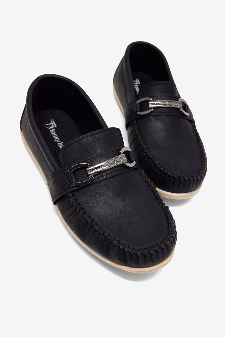 Termo Taban Metal Tokalı Loafer Erkek Çocuk Siyah Loafer TBAYZ025