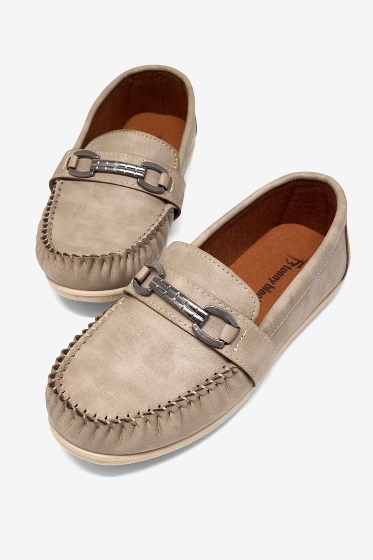 Termo Taban Metal Tokalı Loafer Erkek Çocuk Bej Loafer TBAYZ025