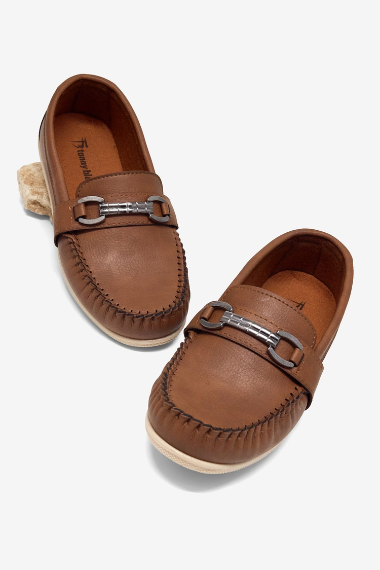 Termo Taban Metal Tokalı Loafer Erkek Çocuk Taba Loafer TBAYZ025