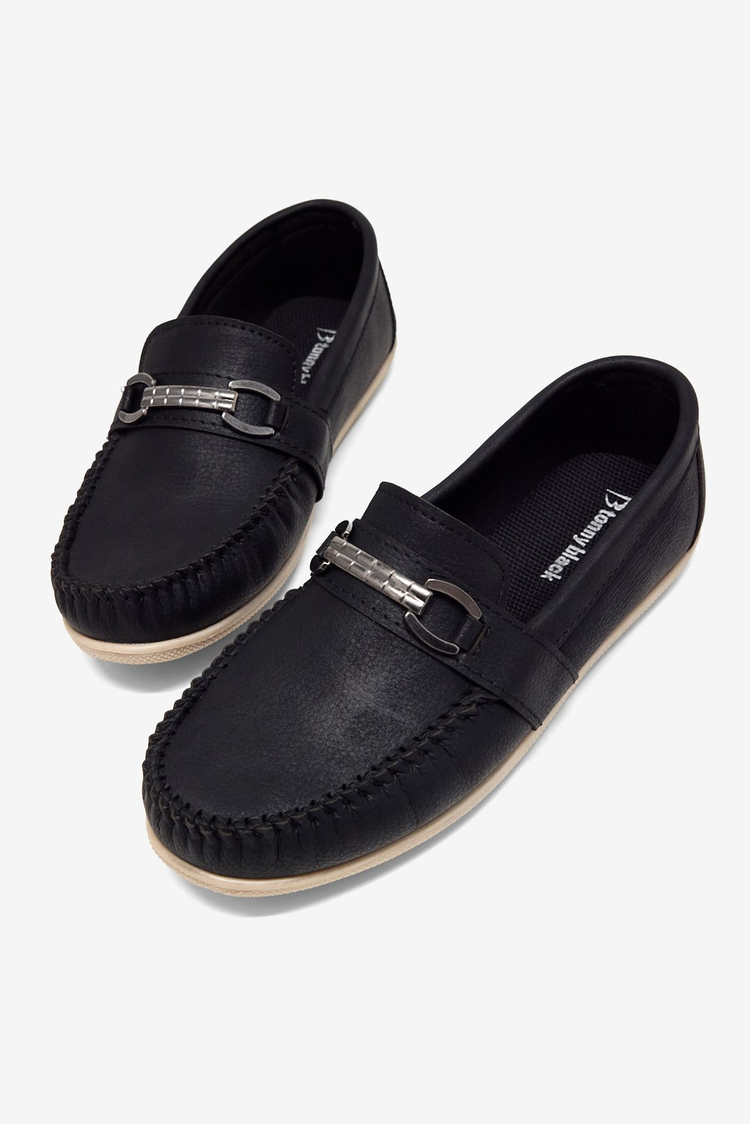 Termo Taban Metal Tokalı Loafer Erkek Çocuk Siyah Loafer TBAYZ025