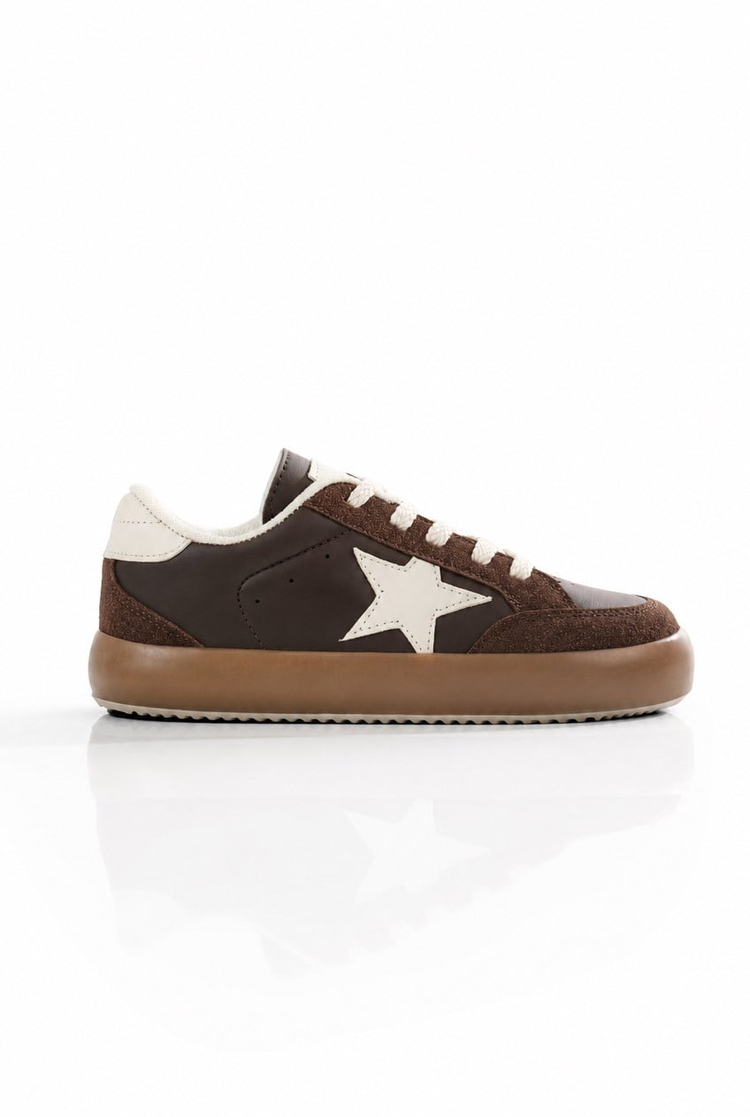 Termo Taban Rahat Kalıp Bağcıklı Sneaker Unisex Kahve Bej Sneaker TBZER090-1A