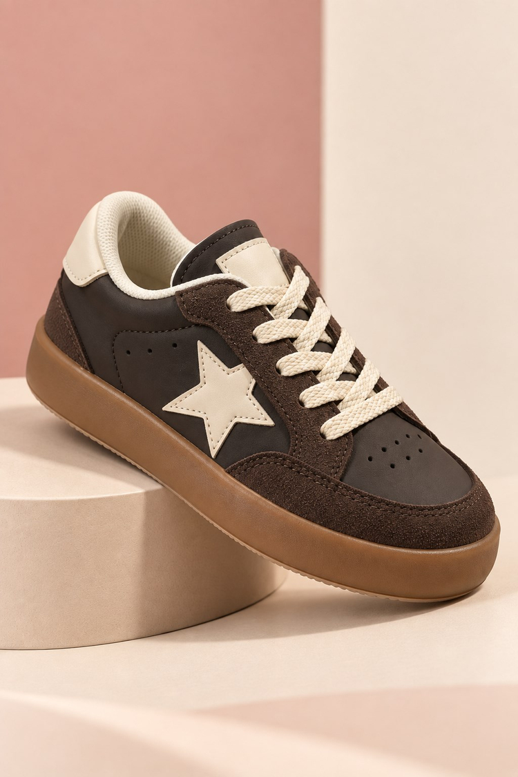 Termo Taban Rahat Kalıp Bağcıklı Sneaker Unisex Kahve Bej Sneaker TBZER090-1A