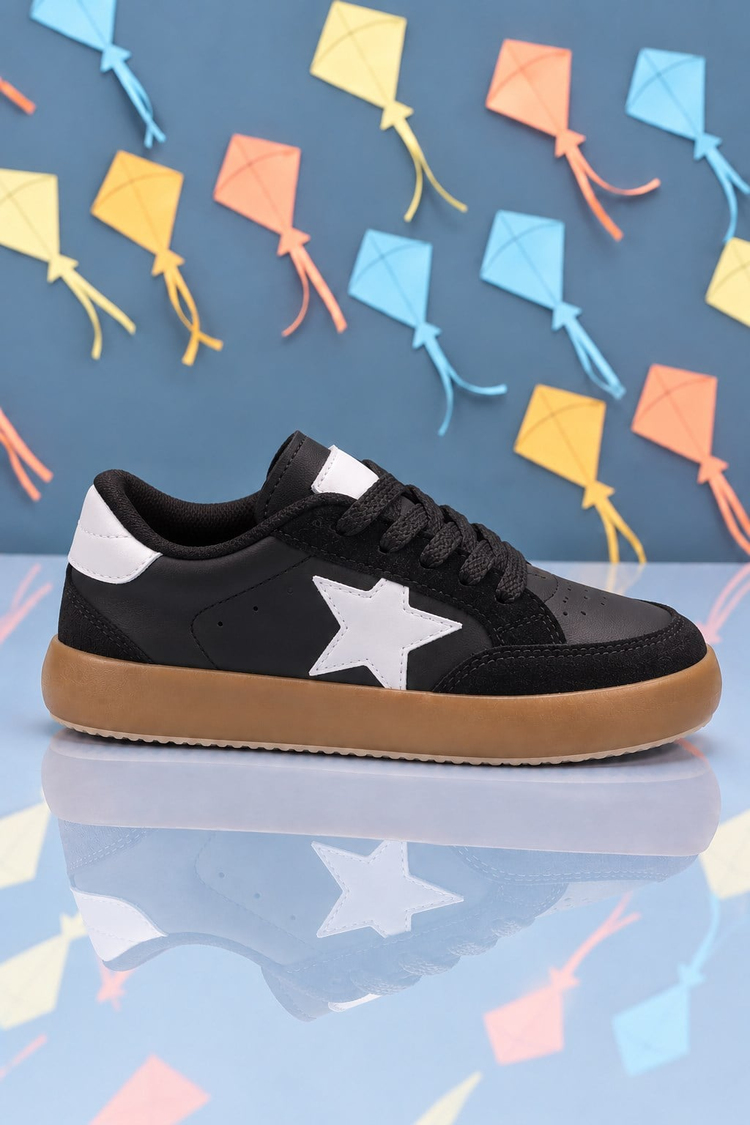 Termo Taban Rahat Kalıp Bağcıklı Sneaker Unisex Siyah Beyaz Sneaker TBZER090-1A