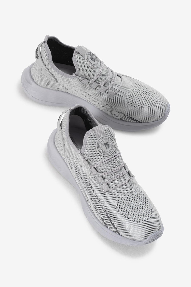 Termo Taban Şerit Detaylı Bağcıklı Triko Unisex Gri Spor Ayakkabı TBKRG015