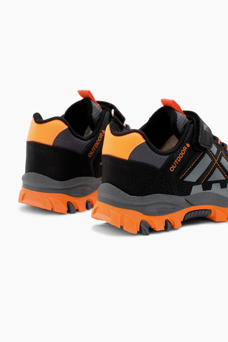 Termo Taban Su İtici Kumaş Cırtlı Çocuk Unisex Füme Oranj Trekking Ayakkabı TBTMKD025