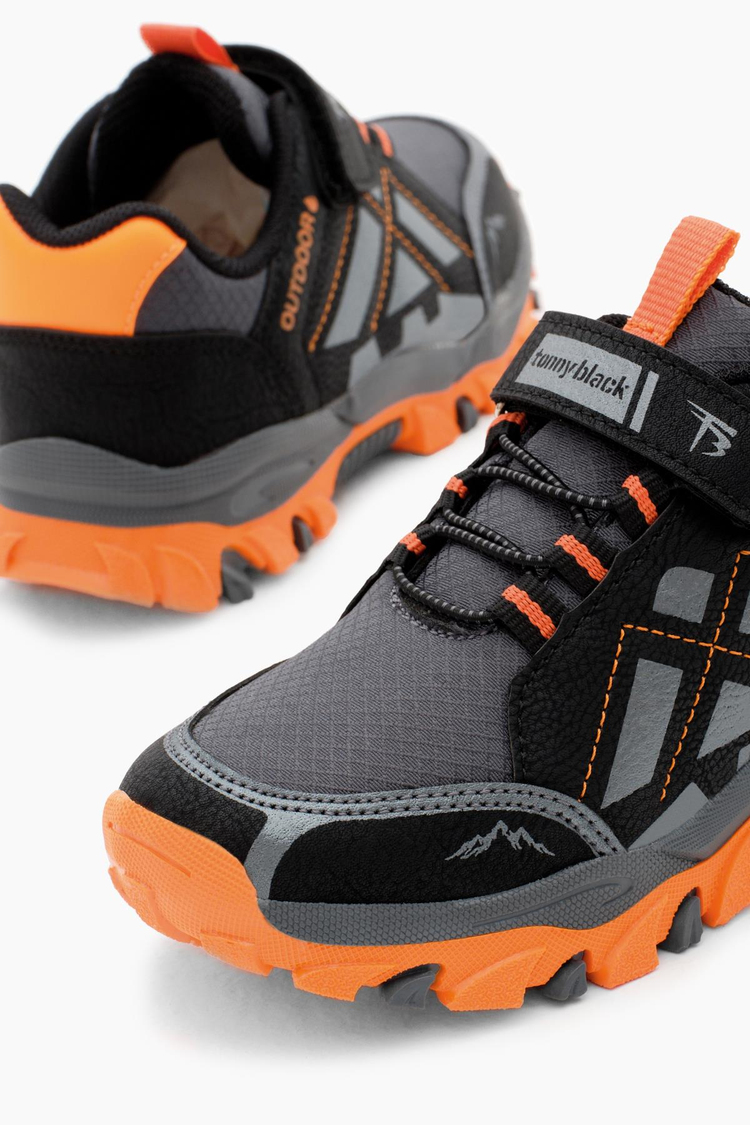 Termo Taban Su İtici Kumaş Cırtlı Çocuk Unisex Füme Oranj Trekking Ayakkabı TBTMKD025