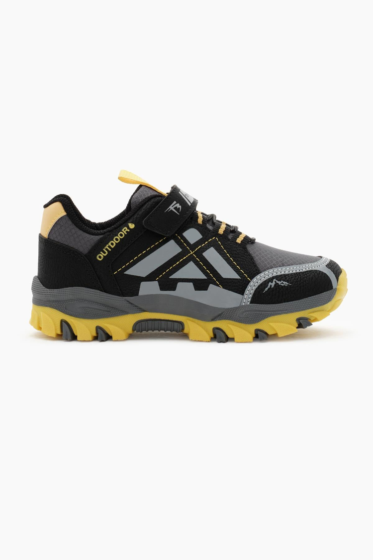 Termo Taban Su İtici Kumaş Cırtlı Çocuk Unisex Füme Sarı Trekking Ayakkabı TBTMKD025