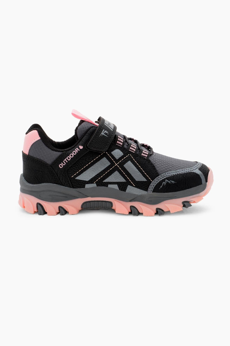Termo Taban Su İtici Kumaş Cırtlı Çocuk Unisex Füme Pembe Trekking Ayakkabı TBTMKD025