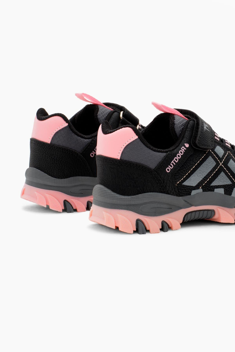 Termo Taban Su İtici Kumaş Cırtlı Çocuk Unisex Füme Pembe Trekking Ayakkabı TBTMKD025