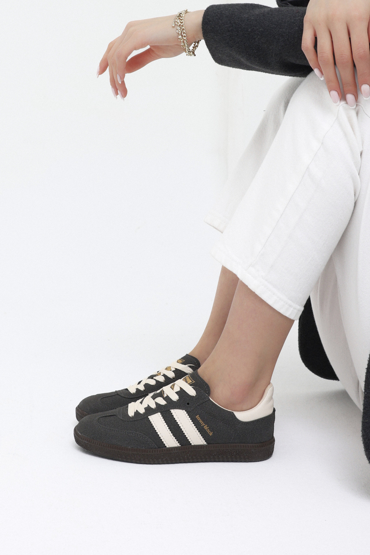 Termo Taban Yanı Şeritli Bağcıklı Unisex Füme Spor Ayakkabı TBZER020