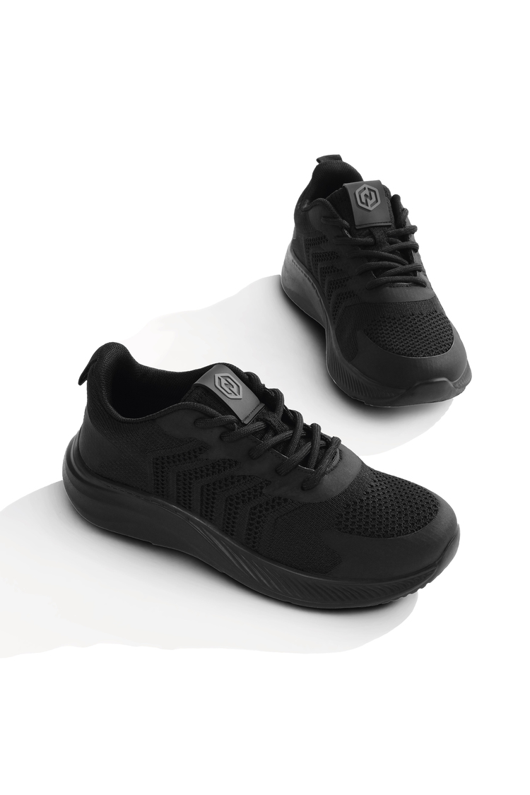 Triko Bağcıklı Sneaker Kadın Siyah Siyah Sneaker TBDLY