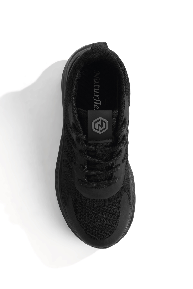 Triko Bağcıklı Sneaker Kadın Siyah Siyah Sneaker TBDLY