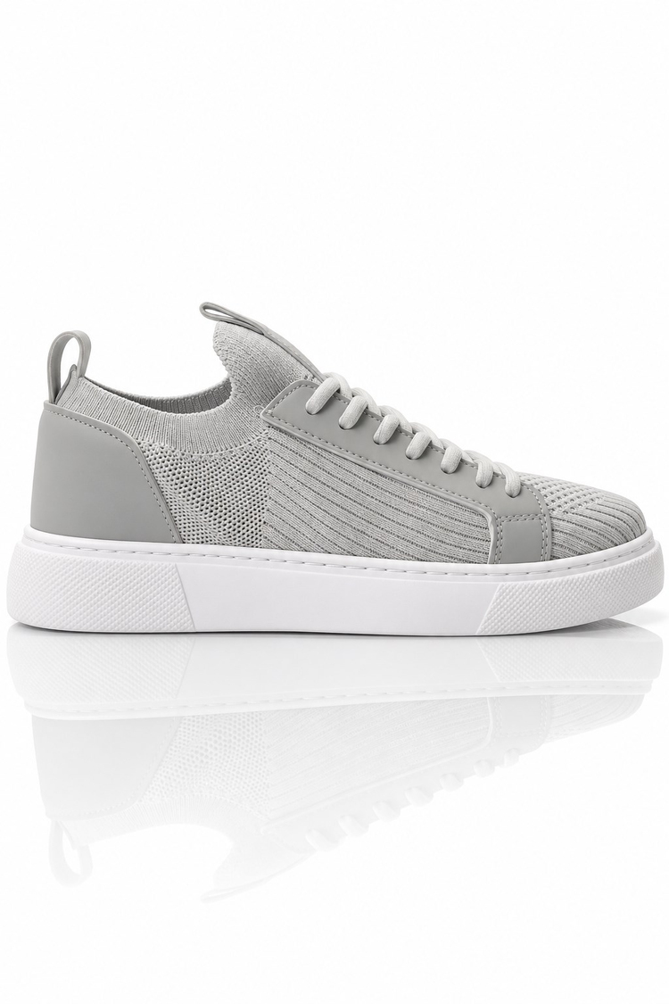 Triko Nefes Alabilen Bağcıklı Sneaker Erkek Buz Gri Sneaker TBTKLC050