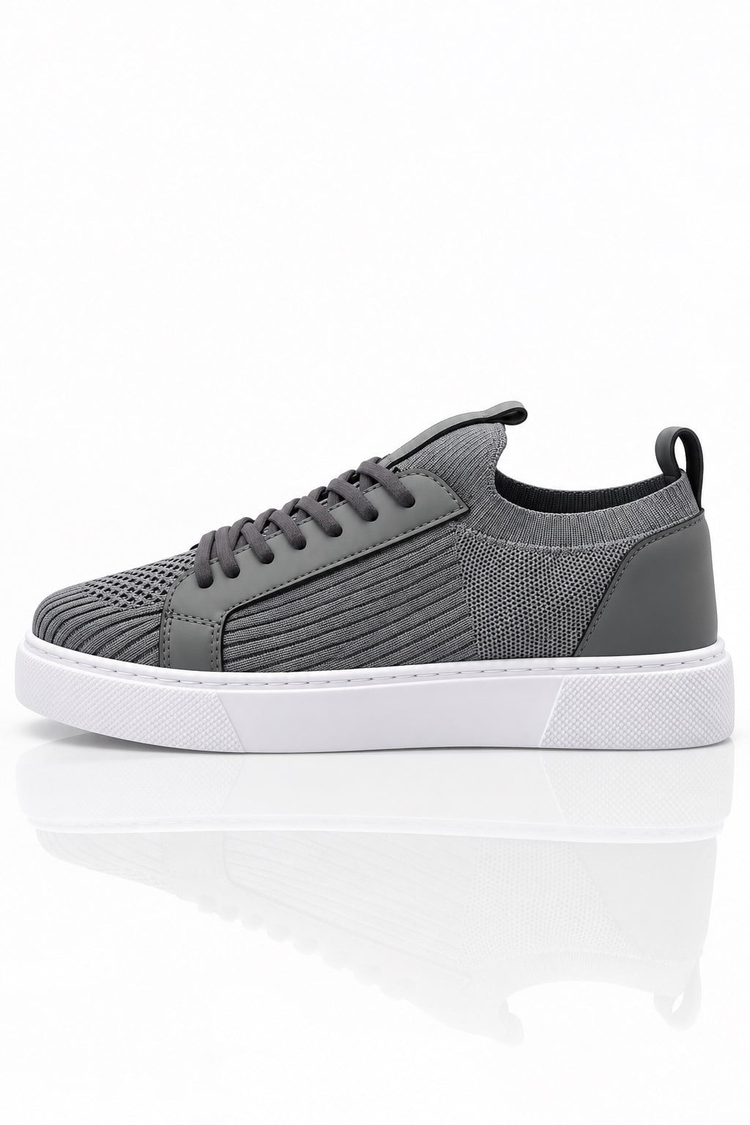 Triko Nefes Alabilen Bağcıklı Sneaker Erkek Füme Sneaker TBTKLC050