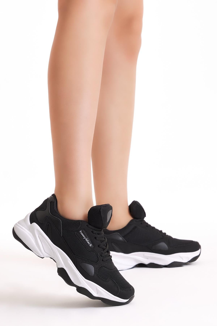 Unisex Siyah Beyaz Spor Ayakkabı Zhr