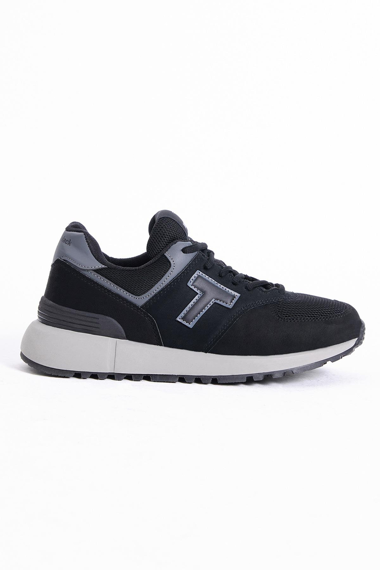 Unisex Siyah Kaymaz Eva Taban Bağcıklı Sneaker