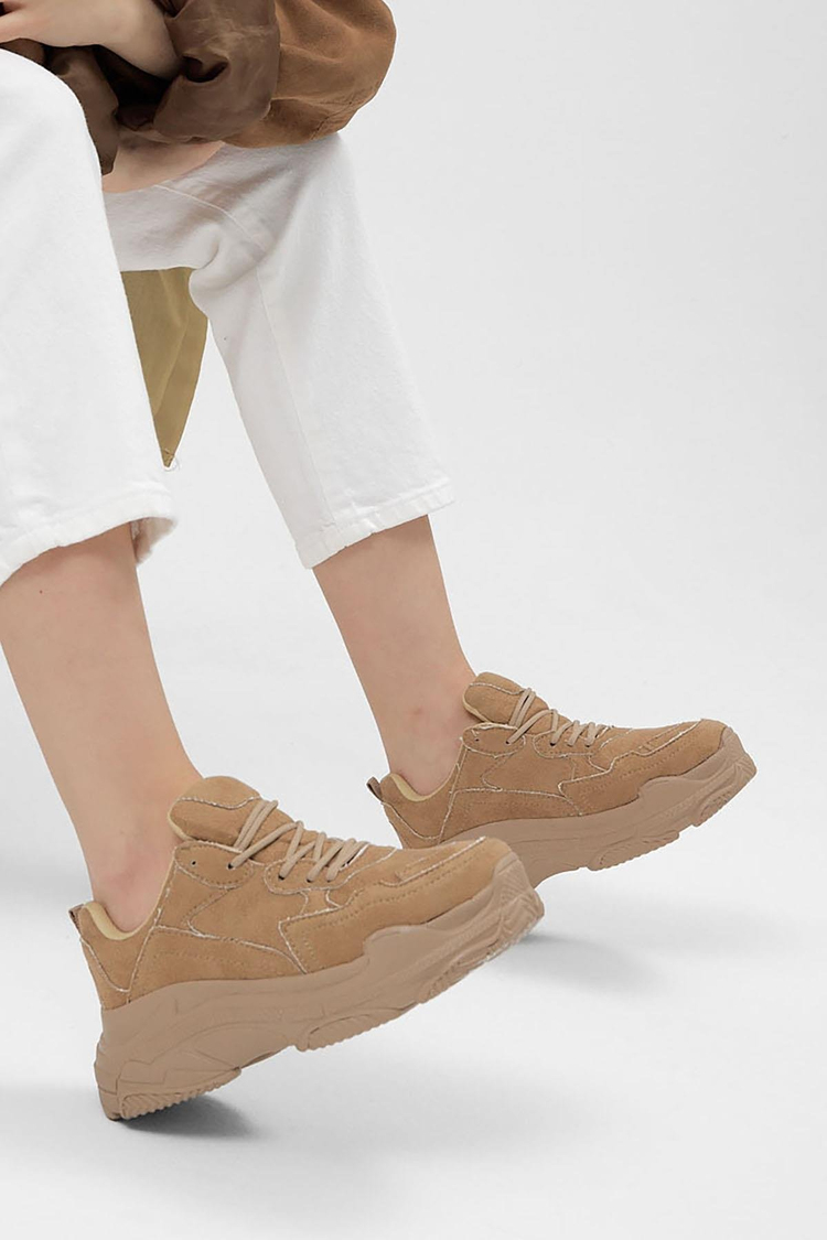 Yüksek Taban Bağcıklı Kadın Toprak Spor Ayakkabı BLS-Q-1