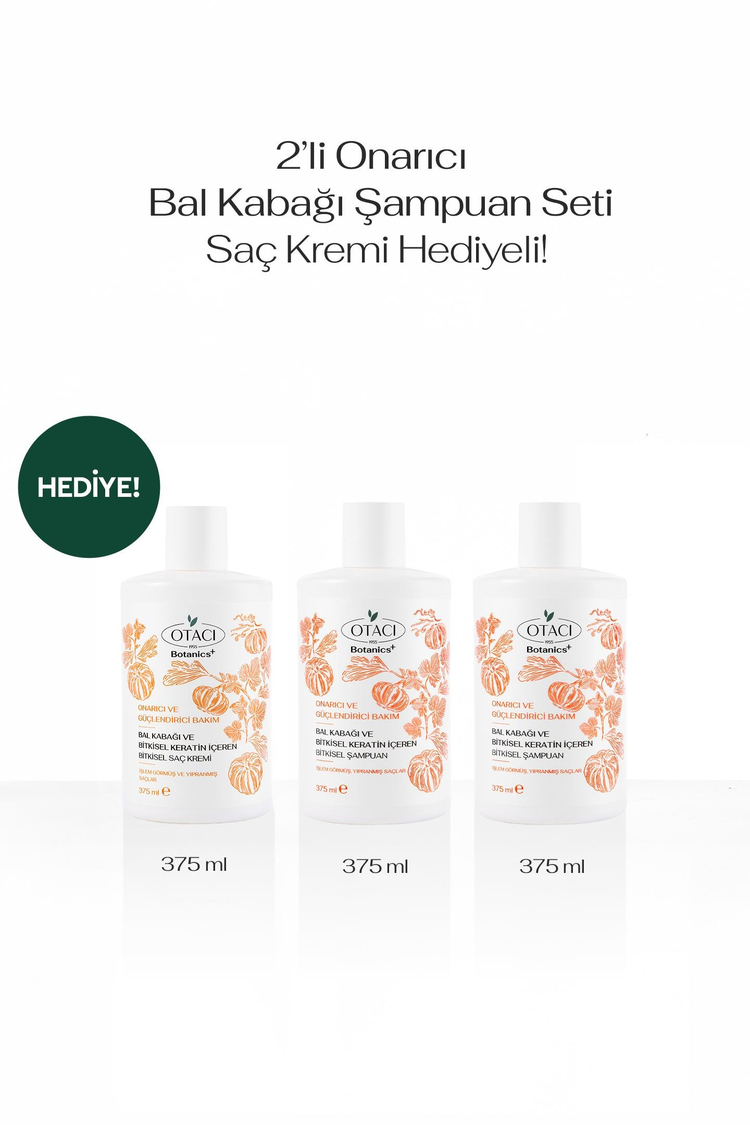 2'li Onarıcı Balkabaklı Şampuan Seti-Saç Kremi Hediyeli