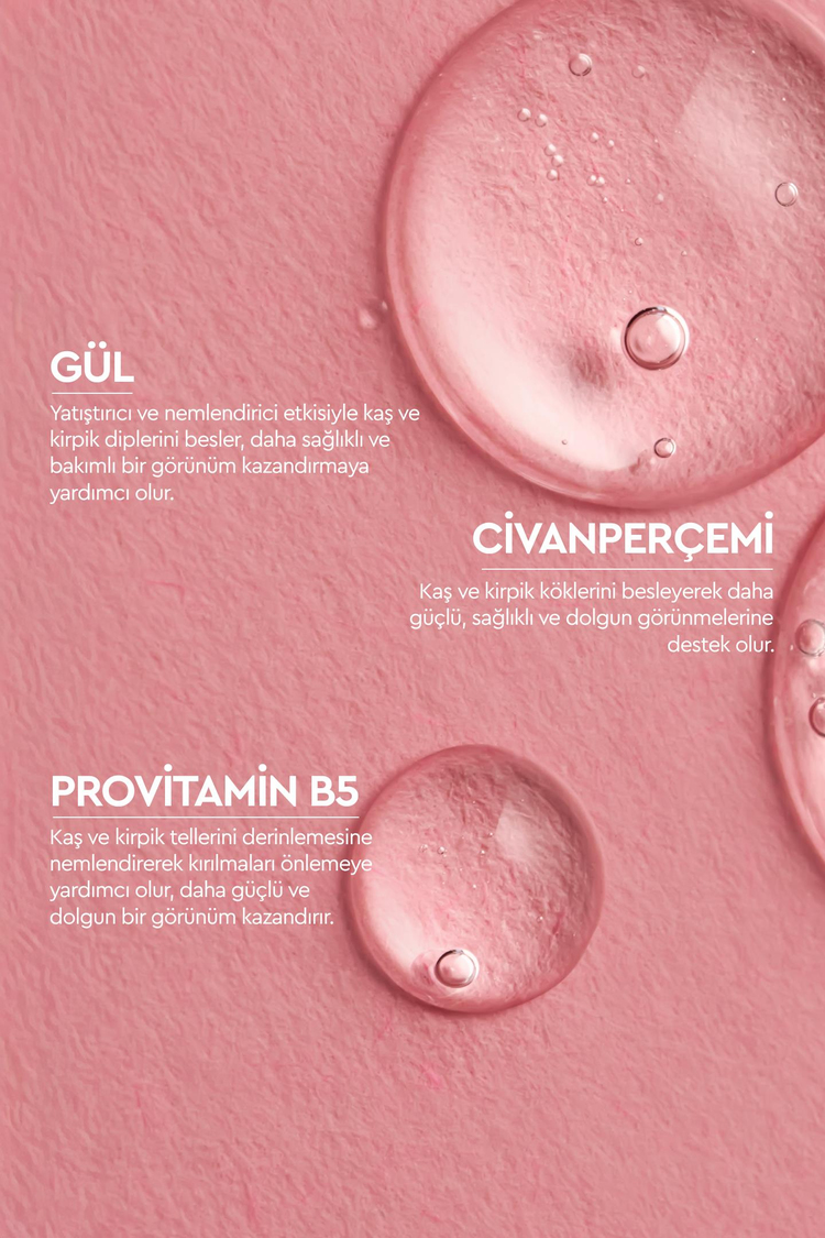 BESLEYICI KAS VE KIRPIK SERUMU - GÜL SUYU VE PROVITAMIN B5